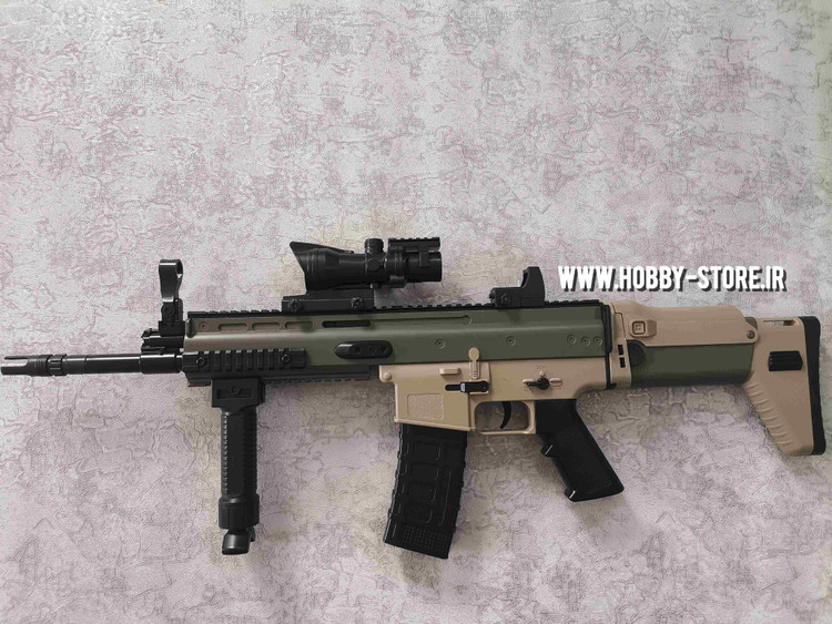 اسلحه (تفنگ ) تیرژله ای شارژی دو حالته SCAR XS-1806 با قنداق تاشو